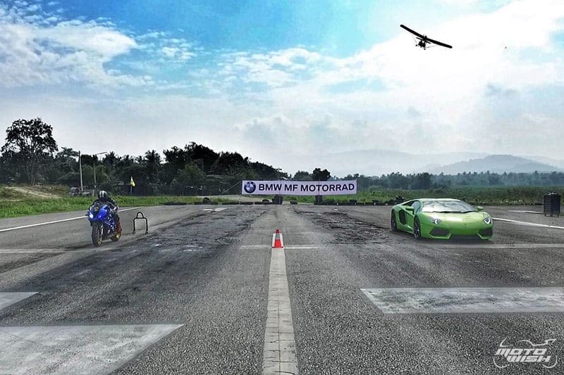 BMW S1000RR VS Lamborghini Aventador LP 700-4 : 402 ม. ใครจะวิน !!! | MOTOWISH 142