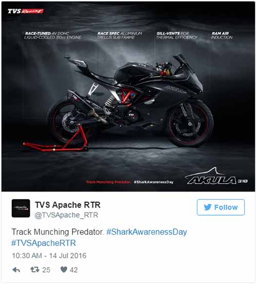 TVS เผยออฟชั่นทีเด็ด ฉลามดำคันงาม Akula 310 | MOTOWISH 26