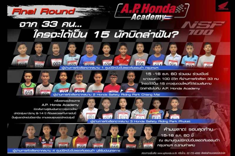 สนามสุดท้าย "บิดล่าฝัน เอ.พี.ฮอนด้า อะคาเดมี” จาก 33 คน ทั่วประเทศ ตัดสินผู้ผ่านเข้ารอบ 16 ธ.ค.นี้ | MOTOWISH 2