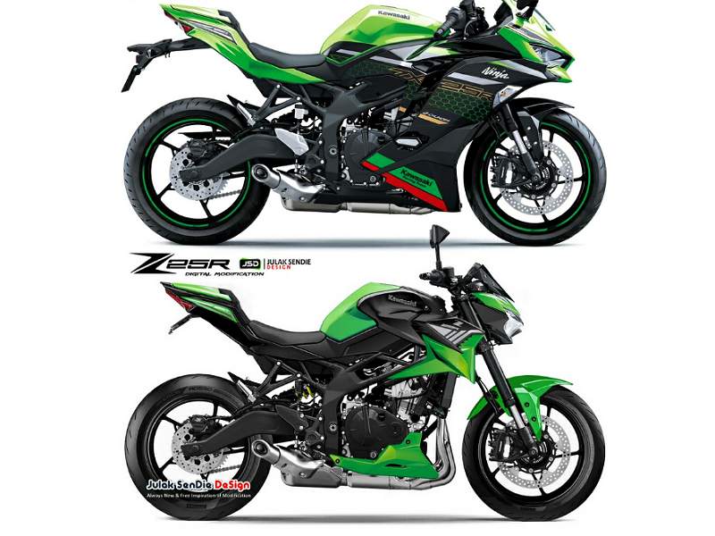 Kawasaki Z25r render vs zx25r