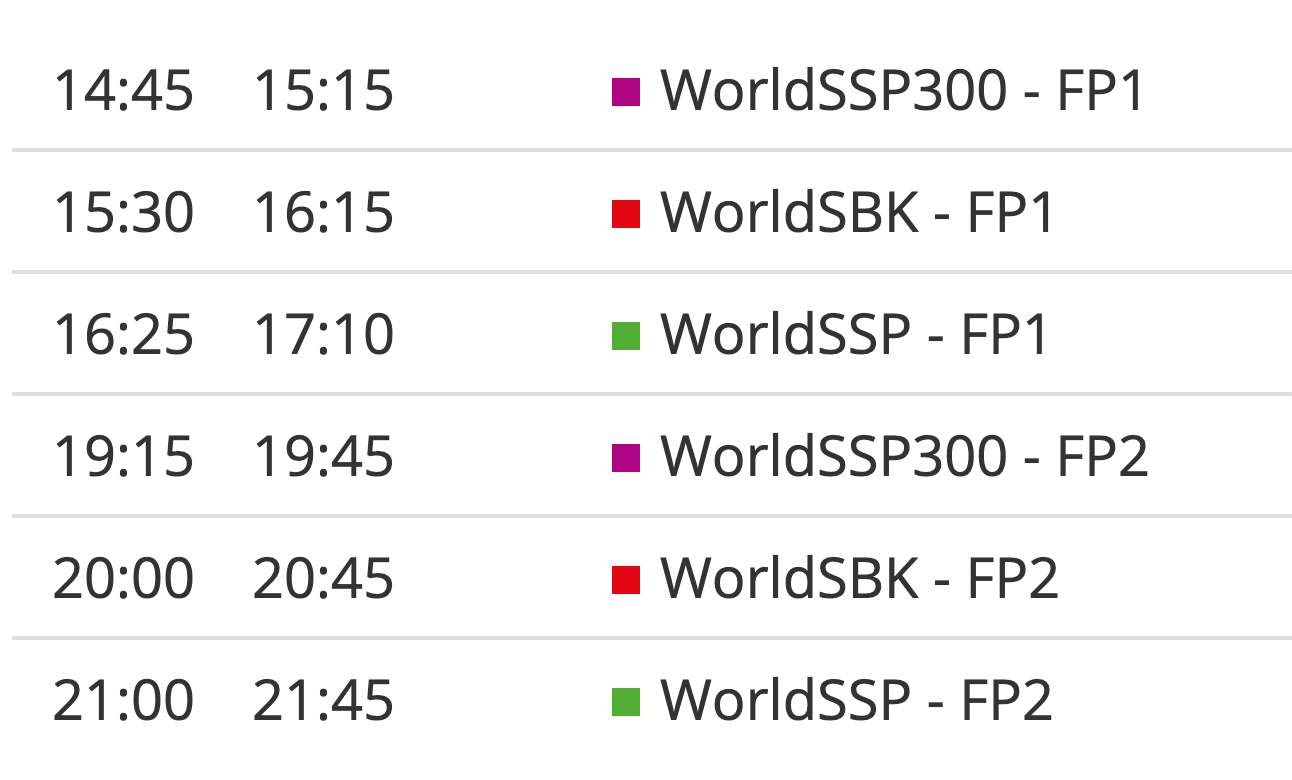 time table worldsbk 2021 round 5-1