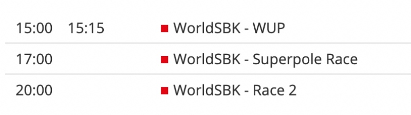 ตารางแข่งขัน WorldSBK 2021 สนามที่ 4 โดนิงตัน ประเทศสหราชอาณาจักร-อาทิตย์