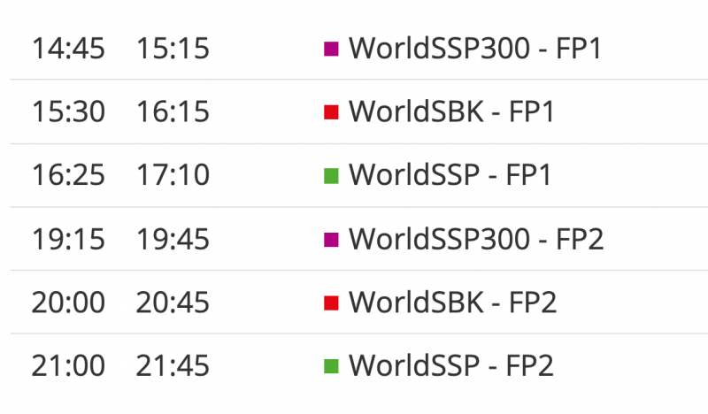 time table worldsbk 2021 round 6-1