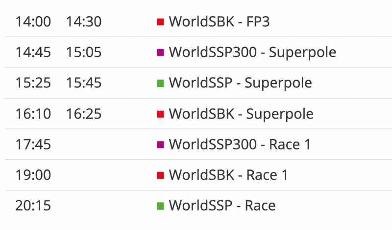 time table worldsbk 2021 round 6-2