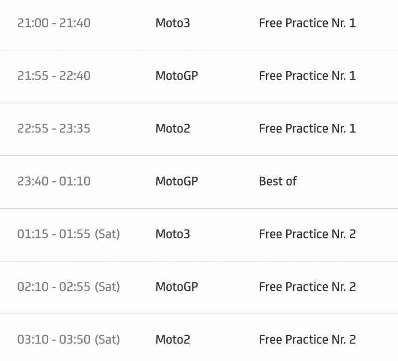 _timetable motogp 2021 round 15 austin usa-1