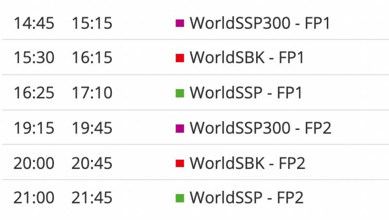 timetable worldsbk 2021 round 9-1