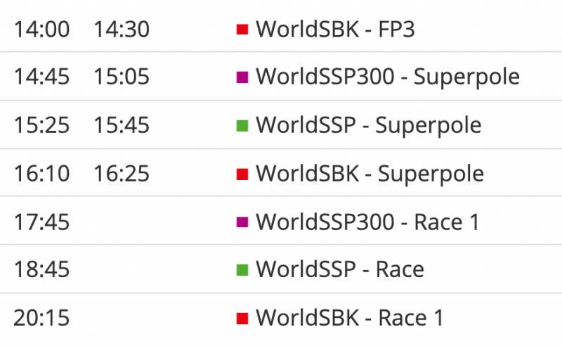 timetable worldsbk 2021 round 9-2