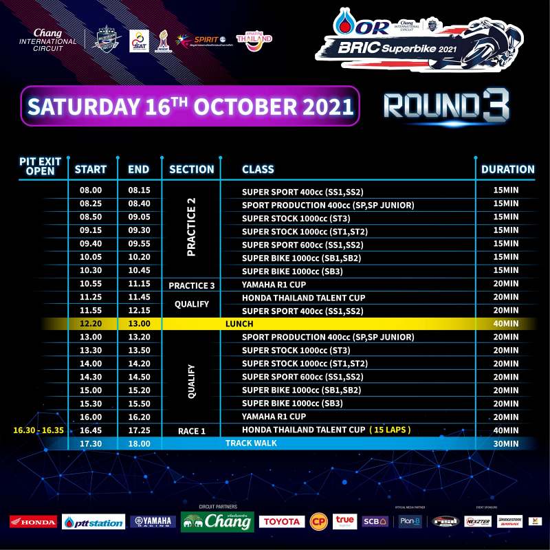 _timetable or bric superbike 2021 round 3-2