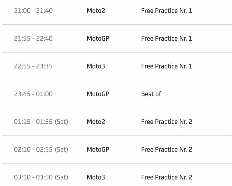 timetable motogp 2022 round 4-1