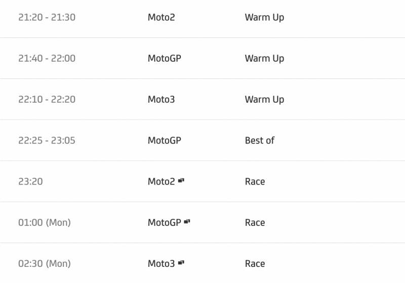 timetable motogp 2022 round 4-3