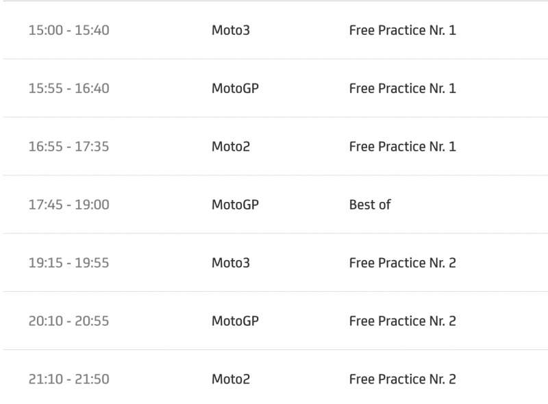 timetable motogp 2022 round 5-1