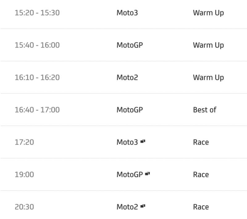 timetable motogp 2022 round 5-3