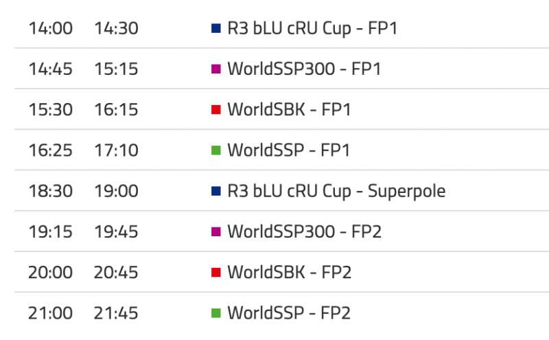 timetable worldsbk 2022 round 2-1