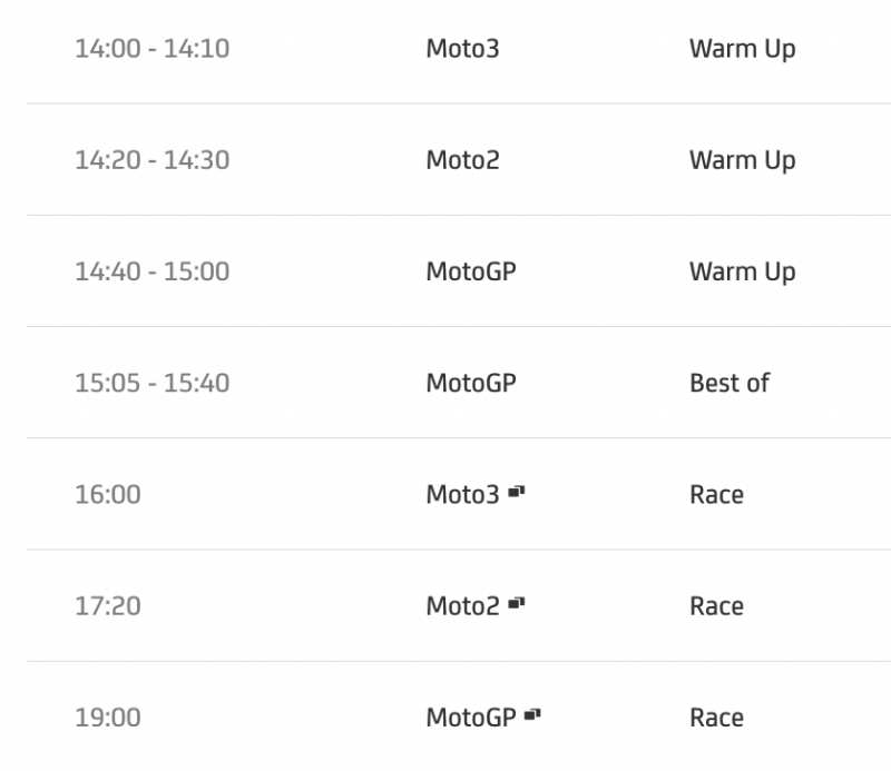 timetable motogp 2022 round 7-Screen Shot 2565-05-11 at 20.56.36