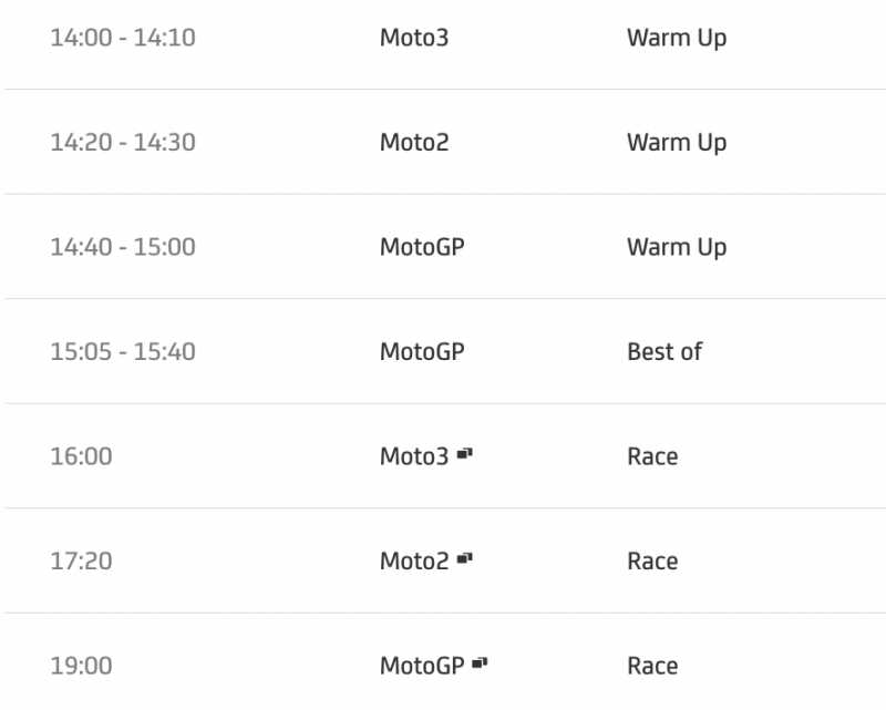 timetable motogp 2022 round 11-3
