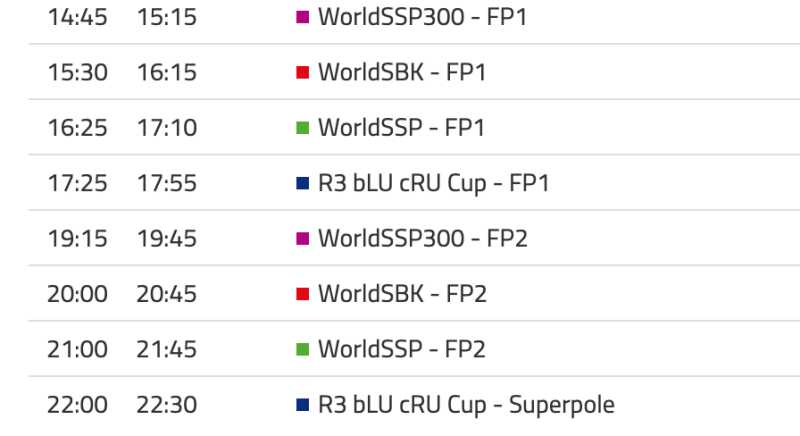 timetable worldsbk 2022 round 6-1