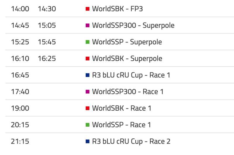 timetable worldsbk 2022 round 6-2