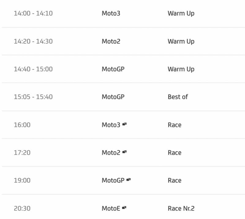 timetable motogp 2022 round 13 red bull ring austria-1