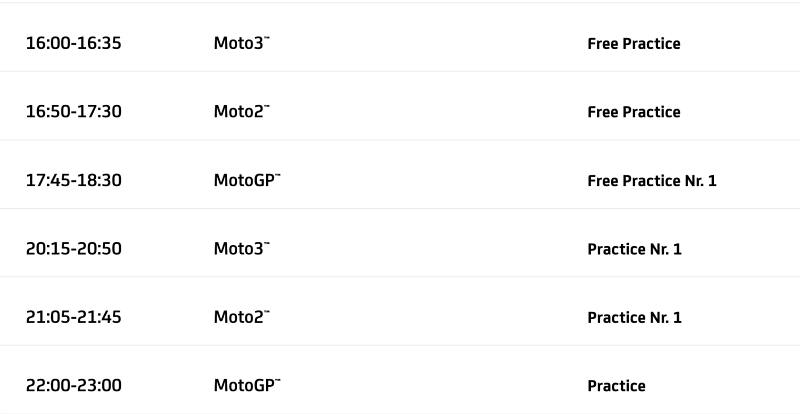 _MotoGP Schedule 2024 Friday