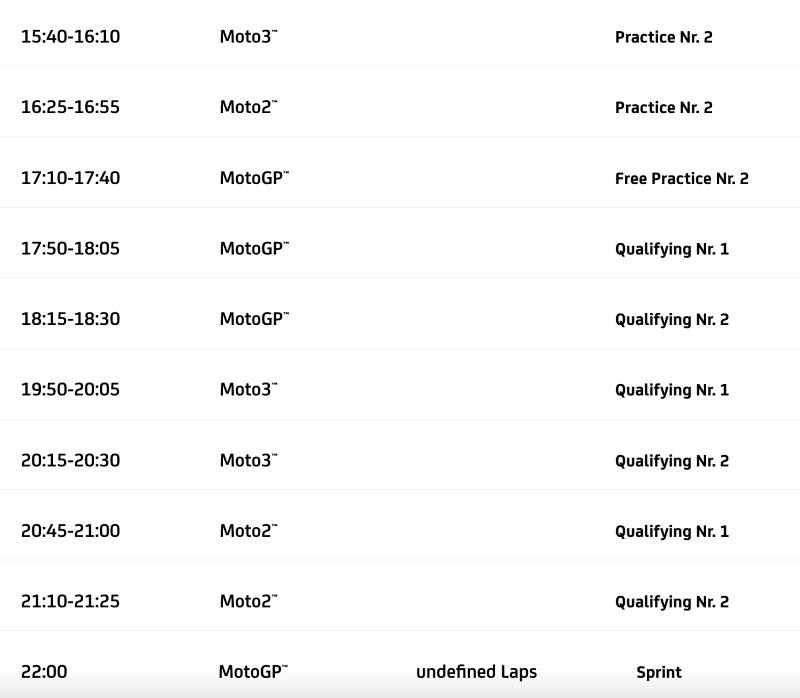 _MotoGP Schedule 2024 Saturday