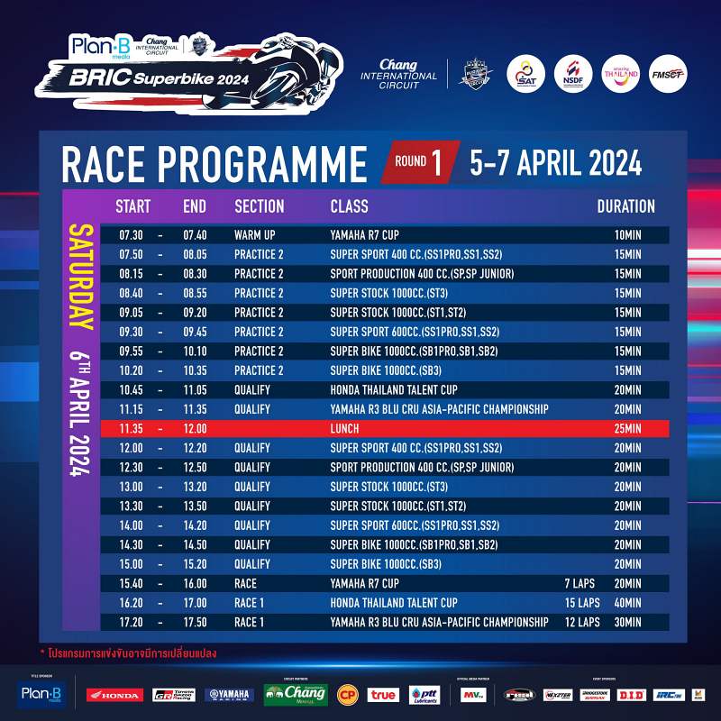 _Schedule Plan B Media BRIC Superbike 2024 Round 1-2